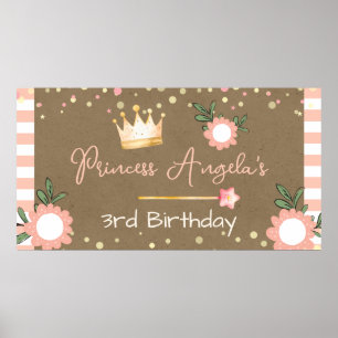 Prinzessinnenkrone Pink Kleines Mädchen Geburtstag Poster