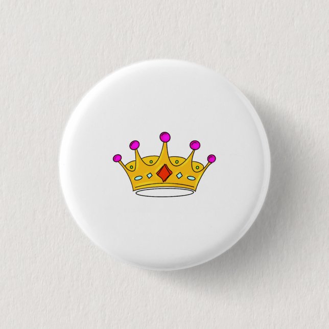 Prinzessinnenkrone, Prinzenkrone, Kronenthema Button (Vorderseite)
