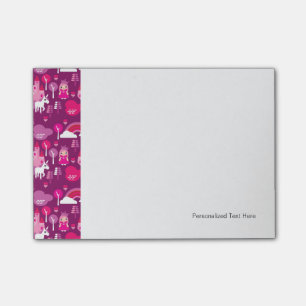 Prinzessinschloss und Einhornregenbogen Post-it Klebezettel