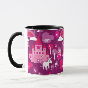 Prinzessinschloss und Einhornregenbogen Tasse