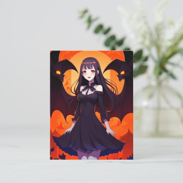 PRINZESVAMPIRE VON BATEN - GOTHISCH POSTKARTE (Stehend Vorderseite)