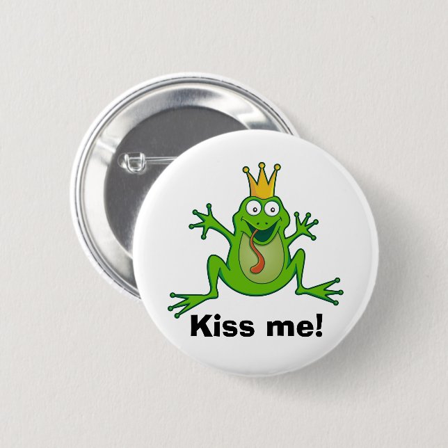 Prinzfrosch, küss mich! Button (Vorne & Hinten)