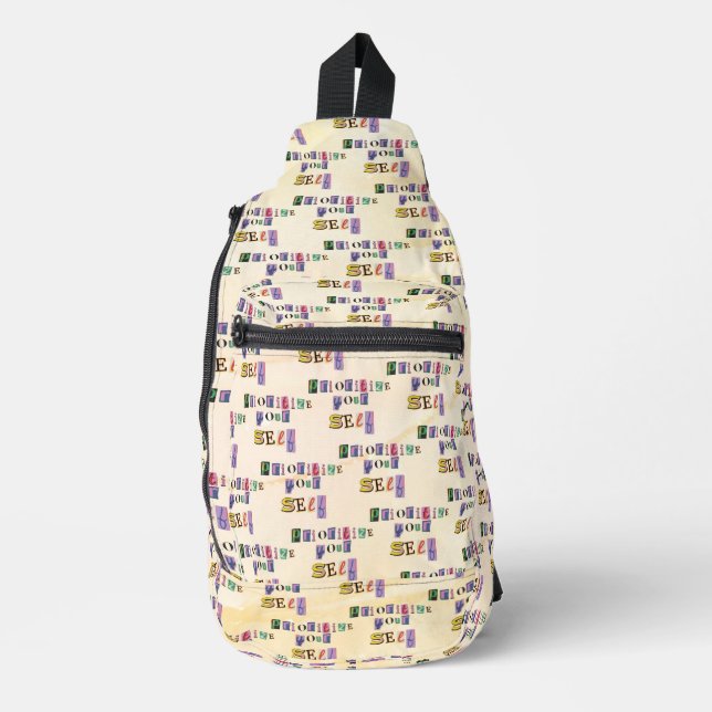 Priorisiere dich selbst crossbody bag (Vorderseite)