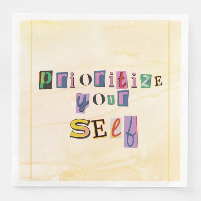 Priorisiere dich selbst serviette (Vorderseite)