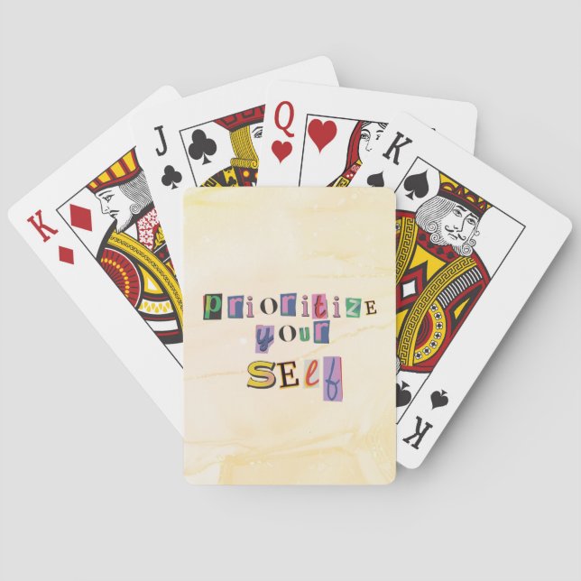 Priorisiere dich selbst spielkarten (Rückseite)