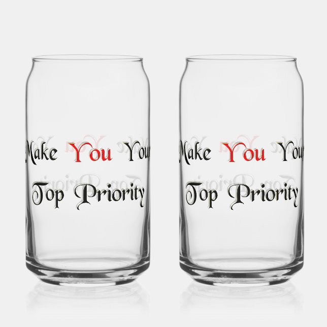 Priority 1 Trinkglas-Set Stiel-Weinglas Dosenglas (Vorderseite)