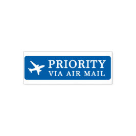PRIORITY VIA AIR MAIL 飛行機 airplane セルフインキングスタンプ Permastempel