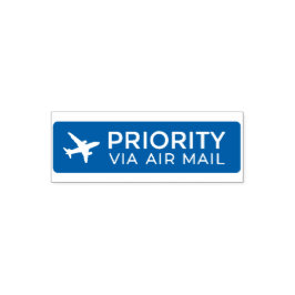 PRIORITY VIA AIR MAIL 飛行機 airplane セルフインキングスタンプ Permastempel