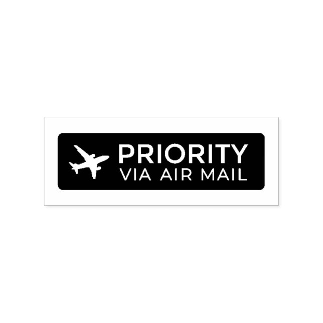 PRIORITY VIA AIR MAIL 飛行機 airplane ラバースタンプ Gummistempel (Prägung)