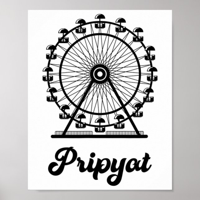 Pripyat Ukraine mit Riesenrad  Poster (Vorne)