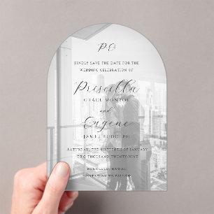 Priscilla Classic Wedding Save the Date Acryleinladungen