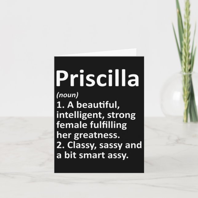 Priscilla Definition Personalisiert Name Funny Chr Karte (Vorderseite)