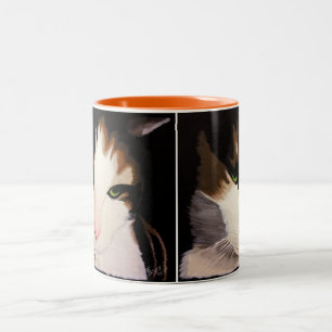 "Priscilla" die Kaliko-Katzen-Tasse Zweifarbige Tasse