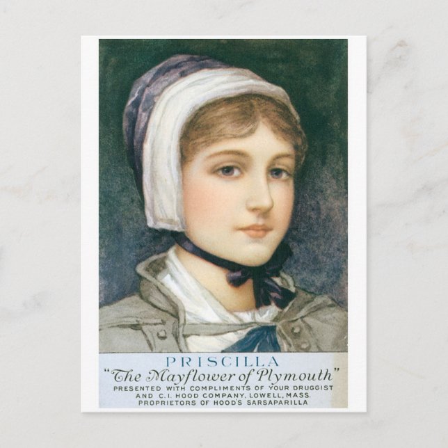Priscilla Die Mayflower von Plymouth Postkarte (Vorderseite)