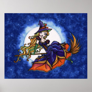Priscilla Hexe Halloween Fantasy Art Poster