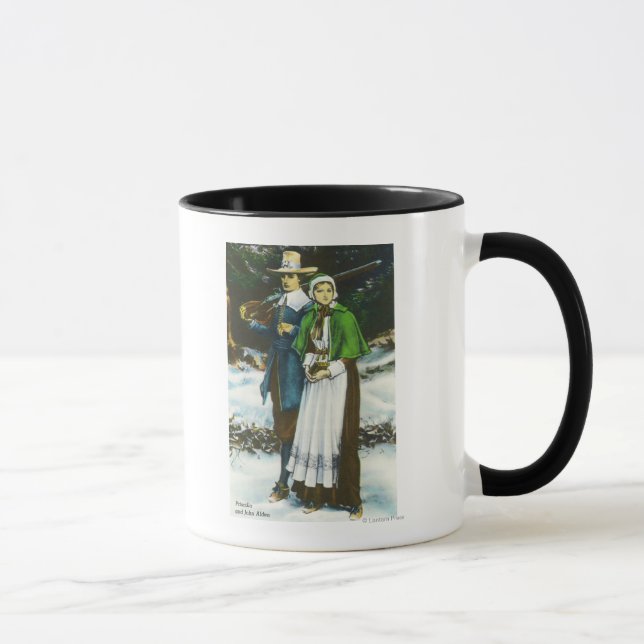Priscilla und John Alden Scene Tasse (Rechts)