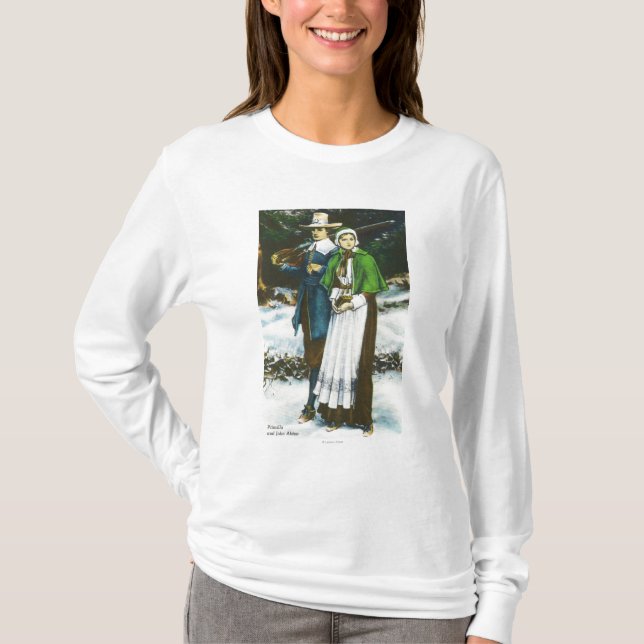 Priscilla und Johns Alden Szene T-Shirt (Vorderseite)