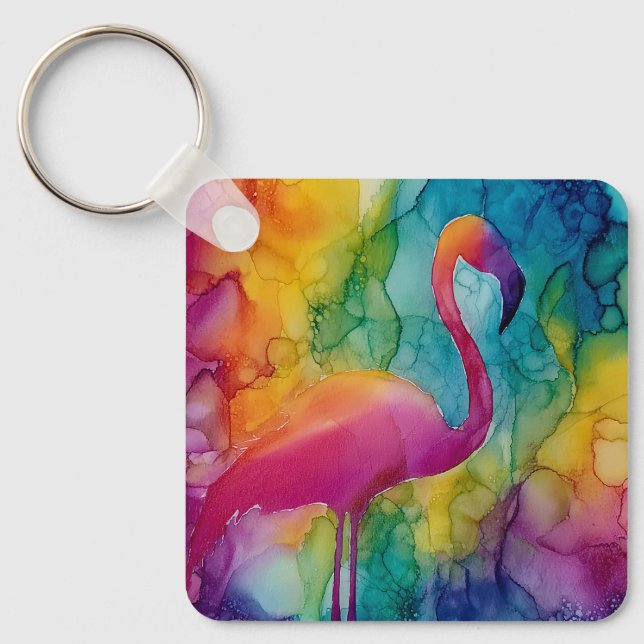 Prism Flamingo Schlüsselanhänger (Vorderseite)