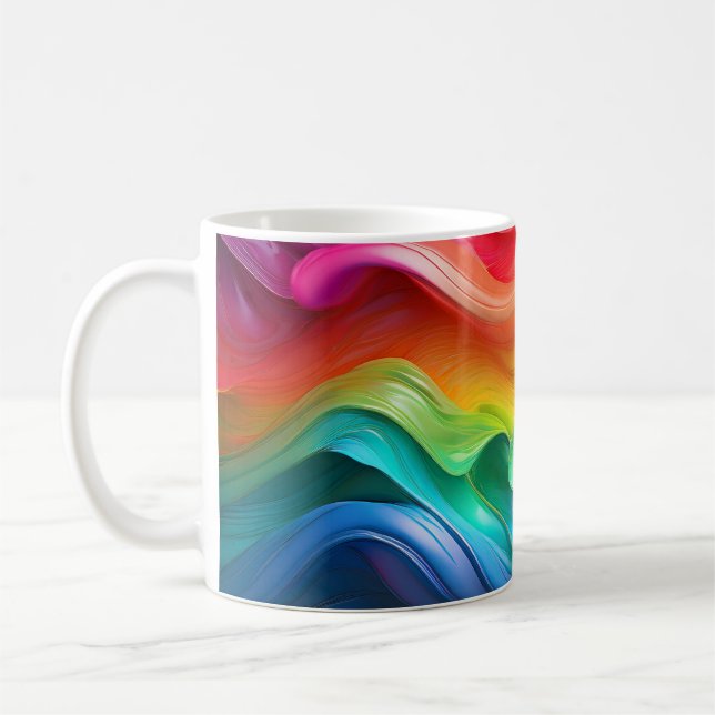 Prism Flow – Regenbogen-Abstrakt-Mug Kaffeetasse (Links)