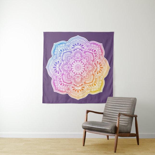 Prism Flower Mandala Tapestry Wandteppich (Beispiel)