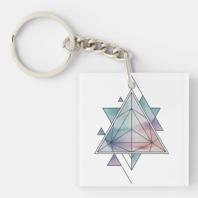 Prism-Geometrie-Charm Schlüsselanhänger (Vorderseite)