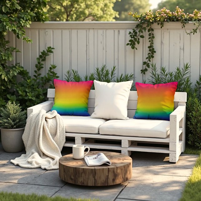 Prism Light - Vibrierender Regenbogen Kunst Kissen (Radiant rainbow comfort! Modern casual style for your sofa.)