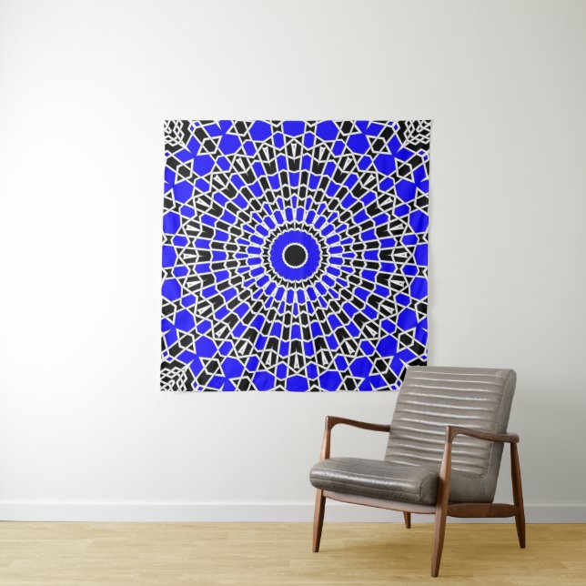 Prism Mandala ( Blau ) Wandteppich (Beispiel)