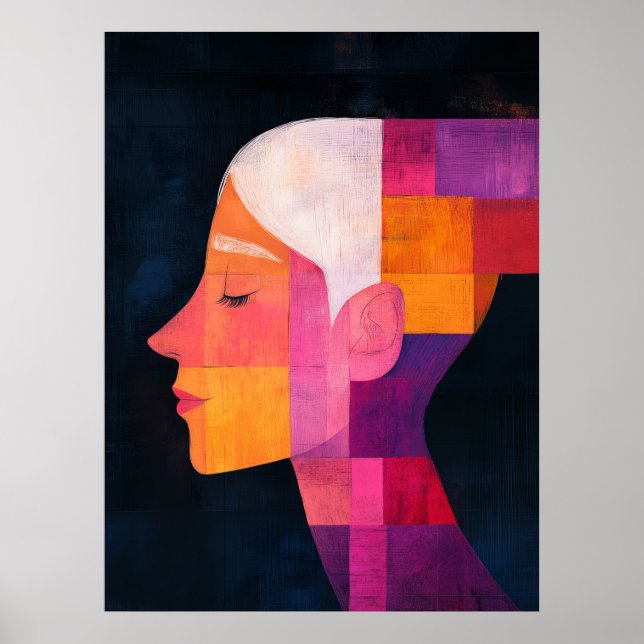 Prism of Her Profile — Abstract Realism Poster (Vorne)