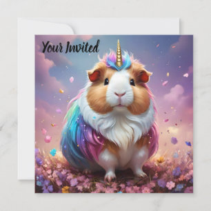Prism Pigtail: Das strahlende Einhorn Meerschweinc Einladung