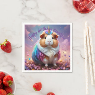 Prism Pigtail: Das strahlende Einhorn-Meerschweinc Serviette