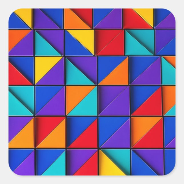 Prism Tile Quadratischer Aufkleber (Vorderseite)