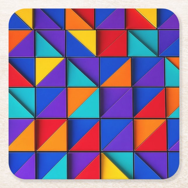 Prism Tile Rechteckiger Pappuntersetzer (Vorderseite)