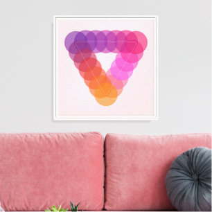 Prisma Pyramide Rote Canvas Wand an Wand Kunst