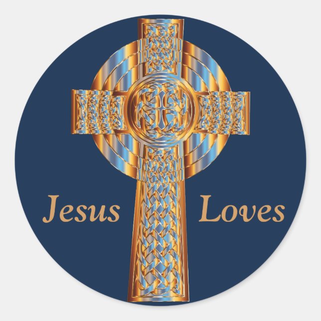 Prisma-Regenbogenkreuzkleber Runder Aufkleber (Vorderseite)