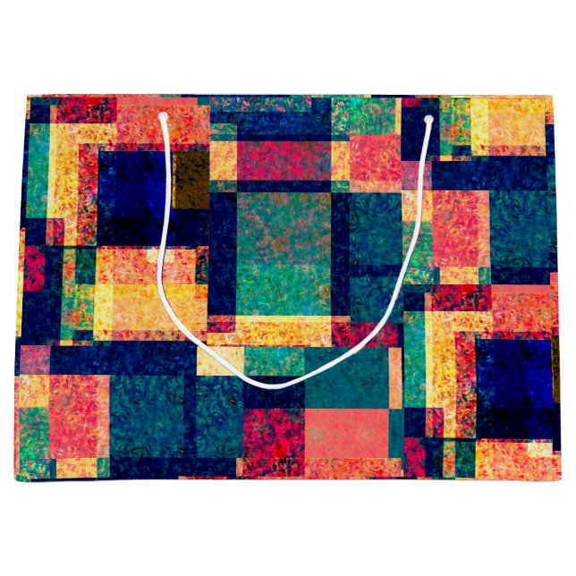 Prismatic Blocks – Modern Abstract Geometric Große Geschenktüte (Vorderseite)