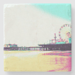 Prismatic Dots Santa Monica Pier Steinuntersetzer
