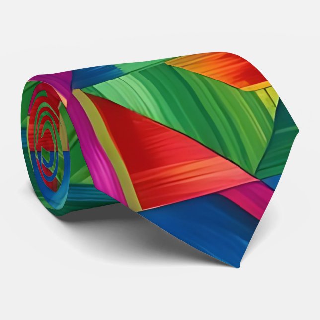 Prismatic Geometric Neck Tie Krawatte (Gerollt)