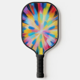 Prismatic Radiance: Abstract Sunburst Radio Waves  Pickleball Schläger