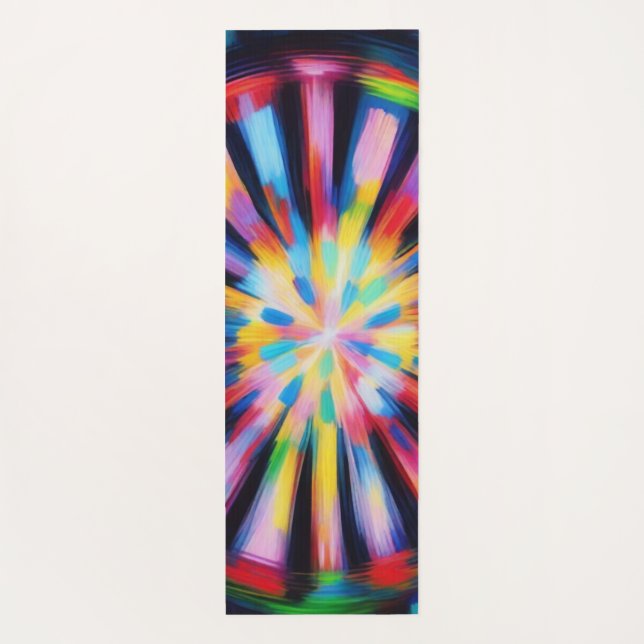 Prismatic Radiance: Abstract Sunburst Radio Waves  Yogamatte (Rückseite)