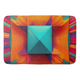 Prismatic Sunburst:Bold Abstract Geometric Diamond Badematte