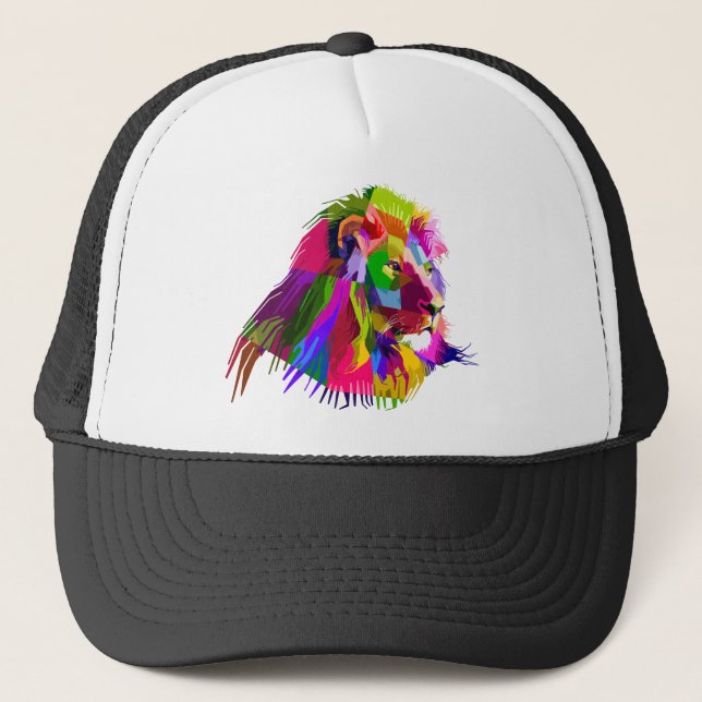 Prismatisch-geometrisch-Löwe Truckerkappe (Vorderseite)