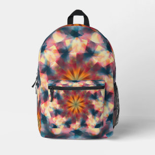 Prismatisch Kaleidoskopisch Psychedelisch Mandala Bedruckter Rucksack
