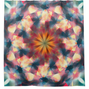 Prismatisch Kaleidoskopisch Psychedelisch Mandala Duschvorhang
