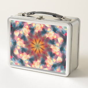 Prismatisch Kaleidoskopisch Psychedelisch Mandala Metall Brotdose