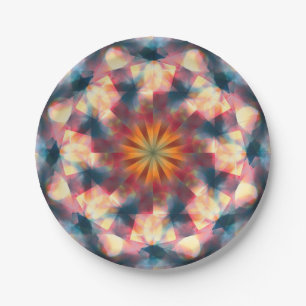 Prismatisch Kaleidoskopisch Psychedelisch Mandala Pappteller