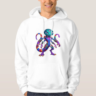 Prismatische Cyber-Schuppen-Echse Hoodie