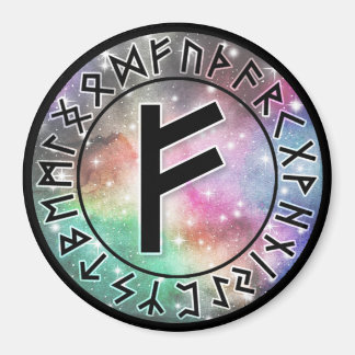 Prismatischer Galaxy Rune Circle [01] Fehu] Magnet