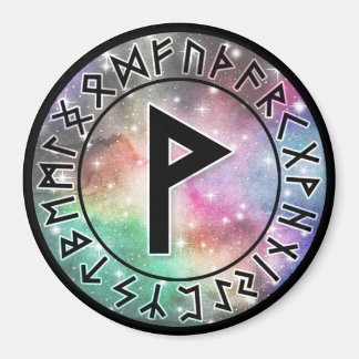Prismatischer Galaxy Rune Circle [08] Wunjo Magnet