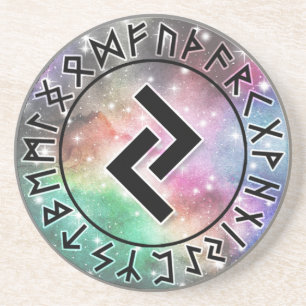 Prismatischer Galaxy Rune Circle [12] Jera] Getränkeuntersetzer