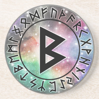 Prismatischer Galaxy Rune Circle [18] Berkano] Getränkeuntersetzer
